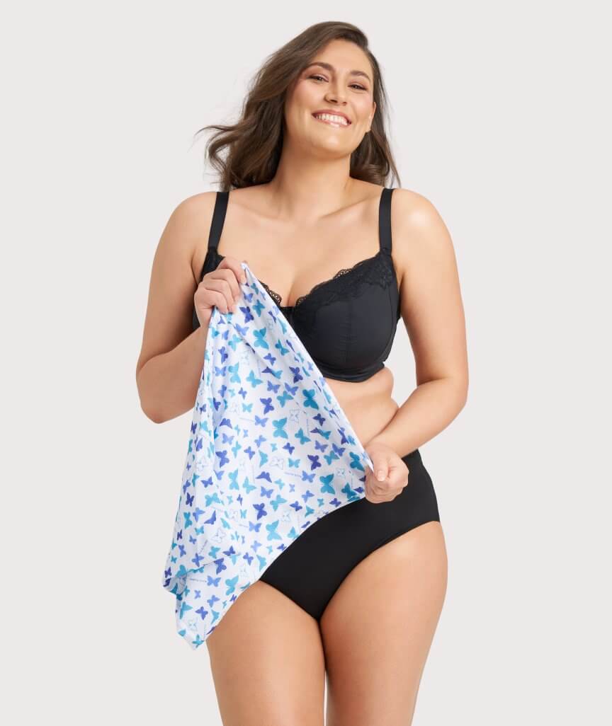 Curvy Lingerie Blue Butterfly Washbag - Large