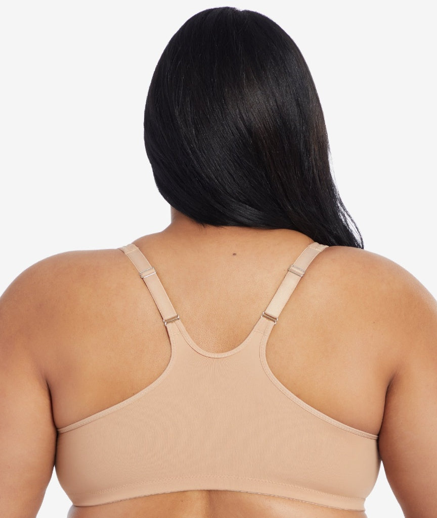 Leading Lady The Adela Front-Closure Underwire Racerback T-Shirt Bra - Sand