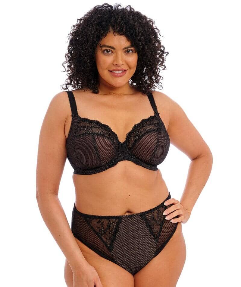Elomi Charley Underwire Stretch Plunge Bra - Black Bras 