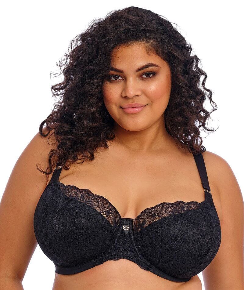 Elomi Brianna Underwire Padded Half Cup Bra - Black Bras 