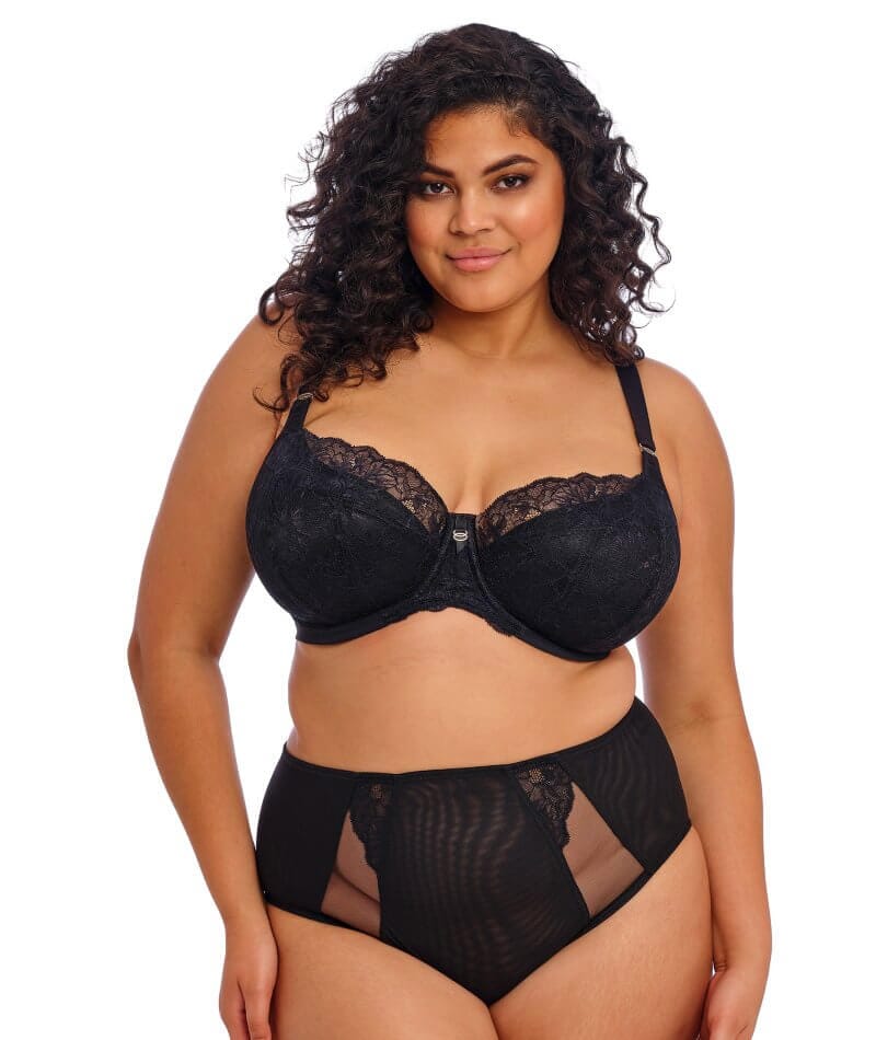 Elomi Brianna Underwire Padded Half Cup Bra - Black Bras 