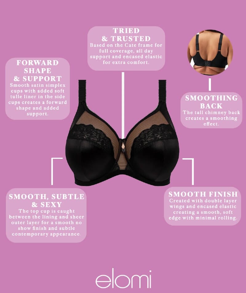 Elomi Cate Allure Underwired Bra - Black Bras 