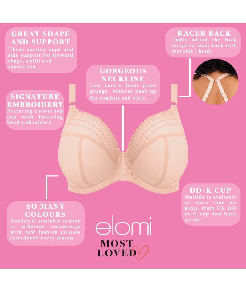 Elomi Matilda Underwired Plunge Bra - Pearl Blush Bras 