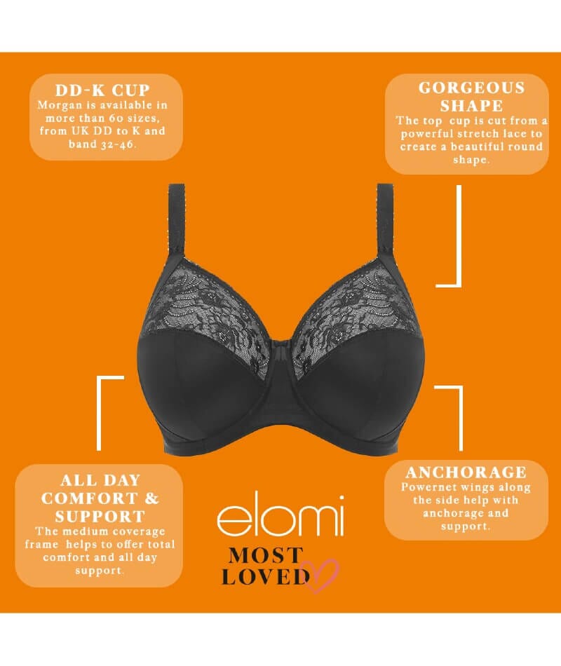 Elomi Morgan Underwired Bra - Black Bras 