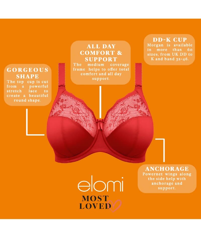 Elomi Morgan Underwired Bra - Haute Red Bras 