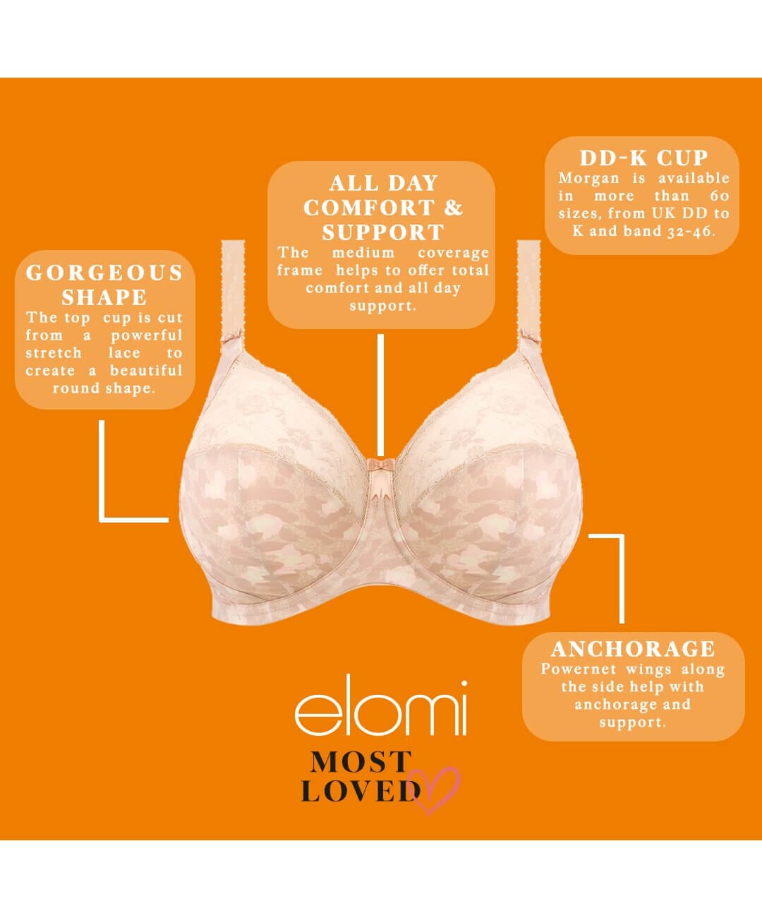 Elomi Morgan Underwired Bra - Toasted Almond Bras 