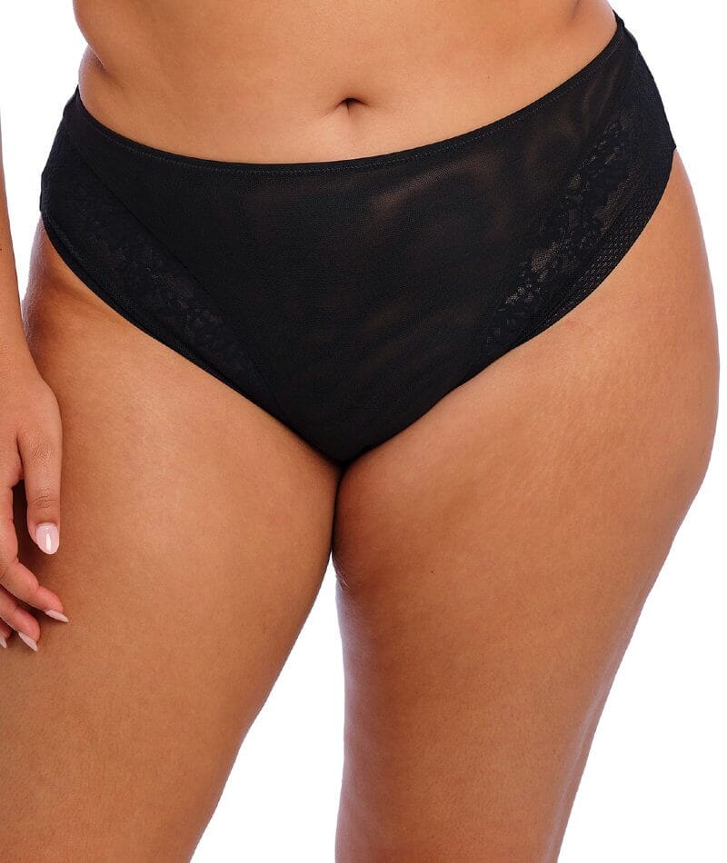 Elomi Nerina High Leg Brief - Black Knickers 
