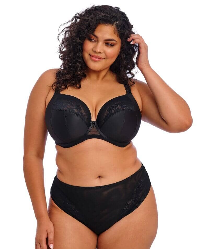 Elomi Nerina High Leg Brief - Black Knickers 