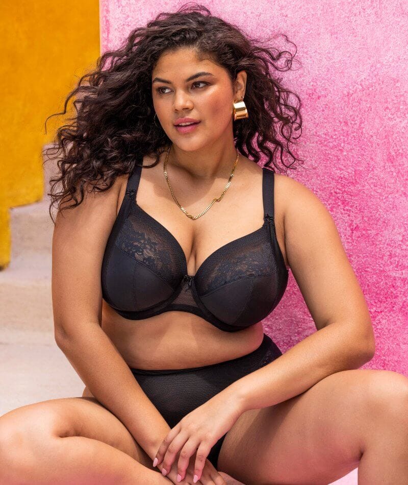 Elomi Nerina High Leg Brief - Black Knickers 