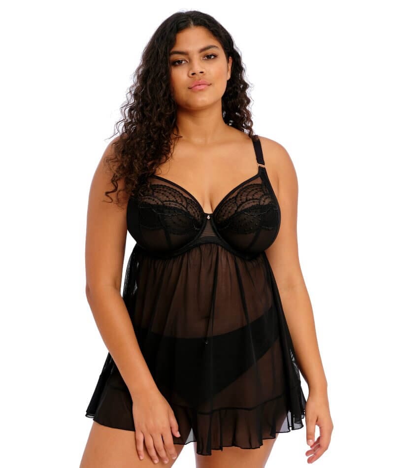 Elomi Priya Underwired Babydoll - Black Babydoll / Chemise 