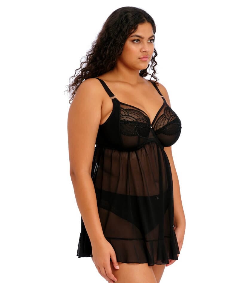 Elomi Priya Underwired Babydoll - Black Babydoll / Chemise 