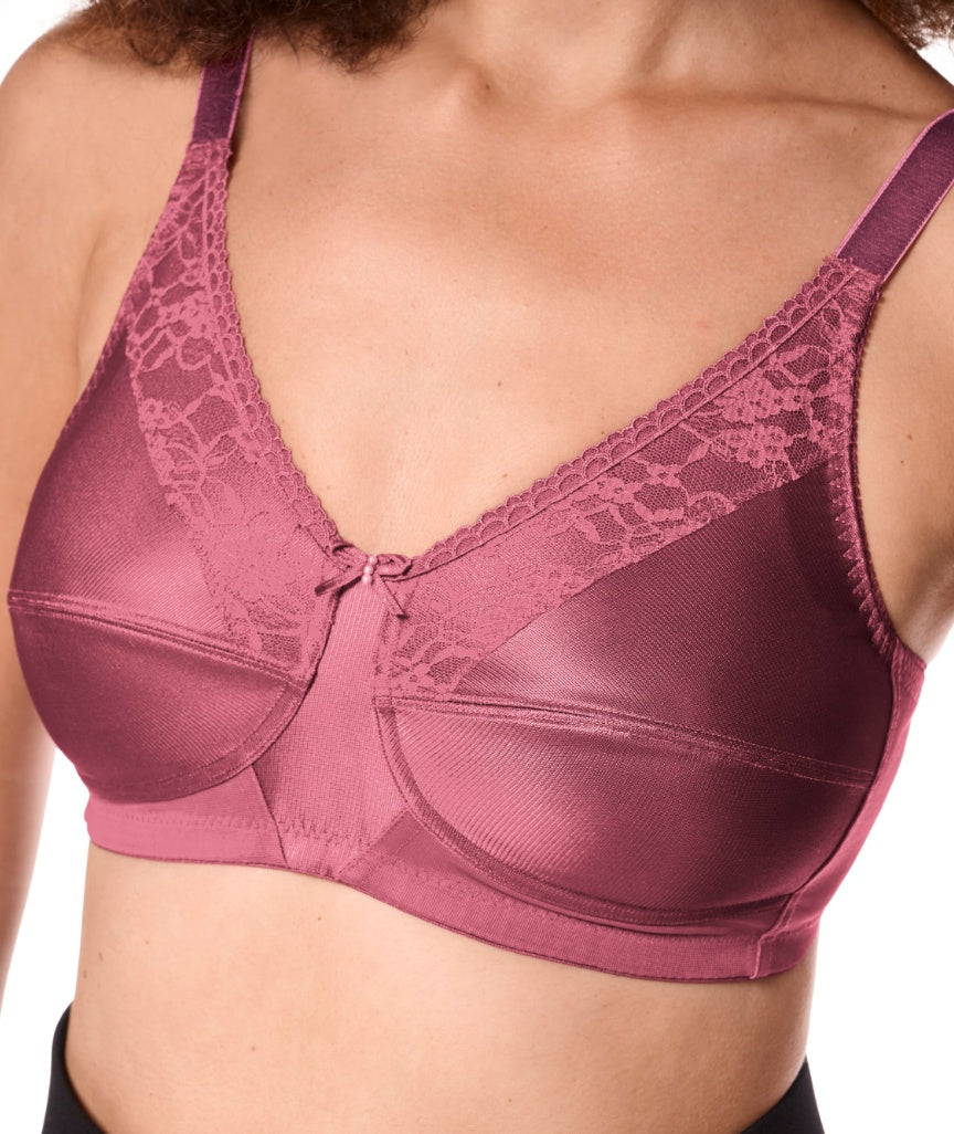 Amoena Nancy Wire-Free Bra - Dark Rouge
