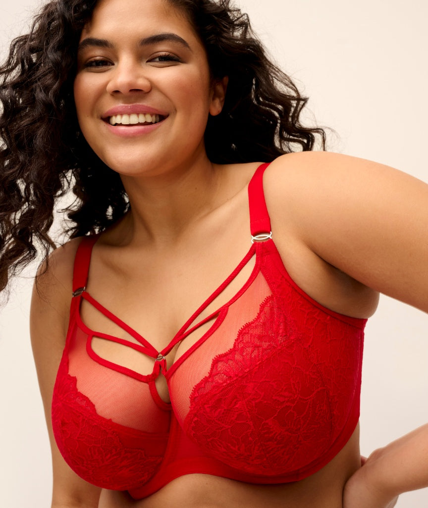Elomi Brianna Underwire Plunge Bra - Haute Red