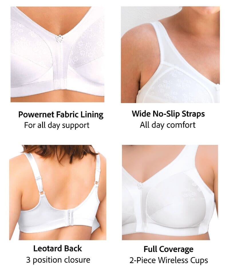 Exquisite Form Fully Side Shaping Wire-Free Bra With Floral - Black Bras 