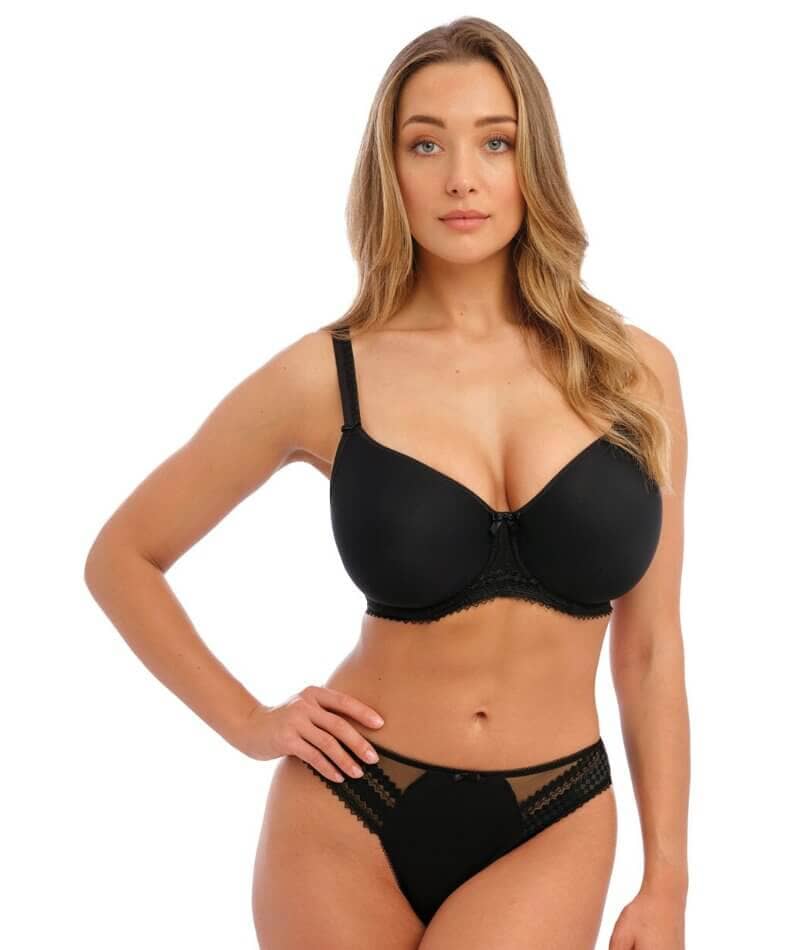 Fantasie Rebecca Moulded Spacer with Embroidery Underwired Bra - Black Bras 