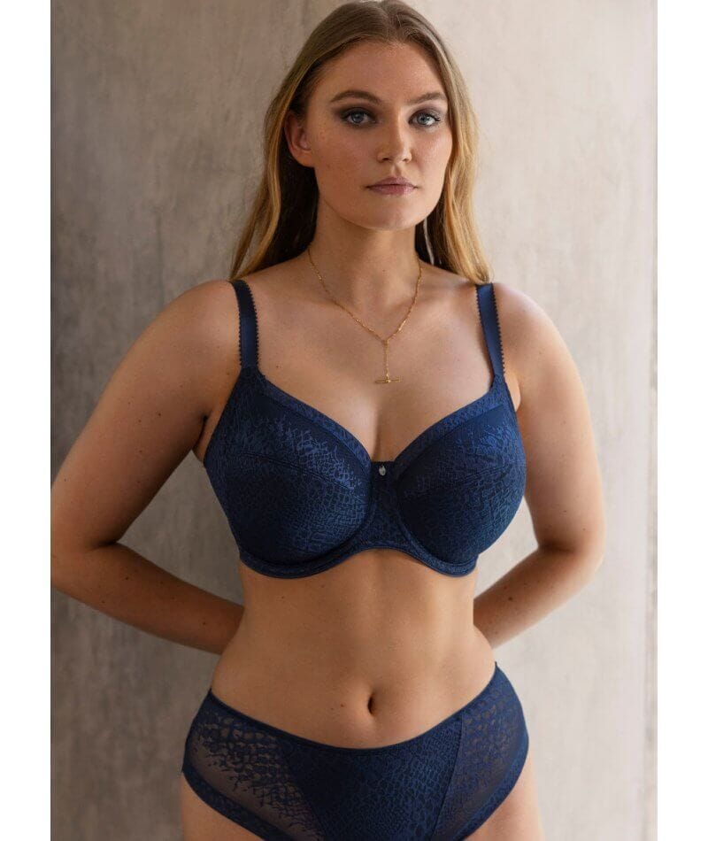 Fantasie Jacqueline Lace Bra Side Support Full Cup Blue