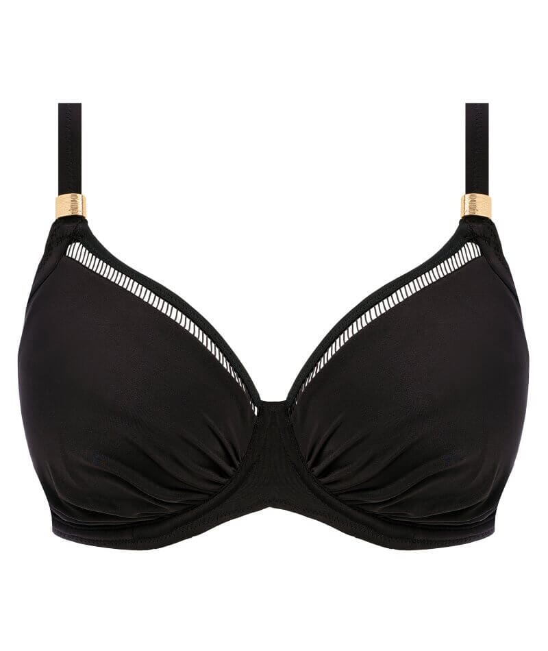 Fantasie Swim East Hampton Underwire Gathered Full Cup Bikini Top - Black Swim 
