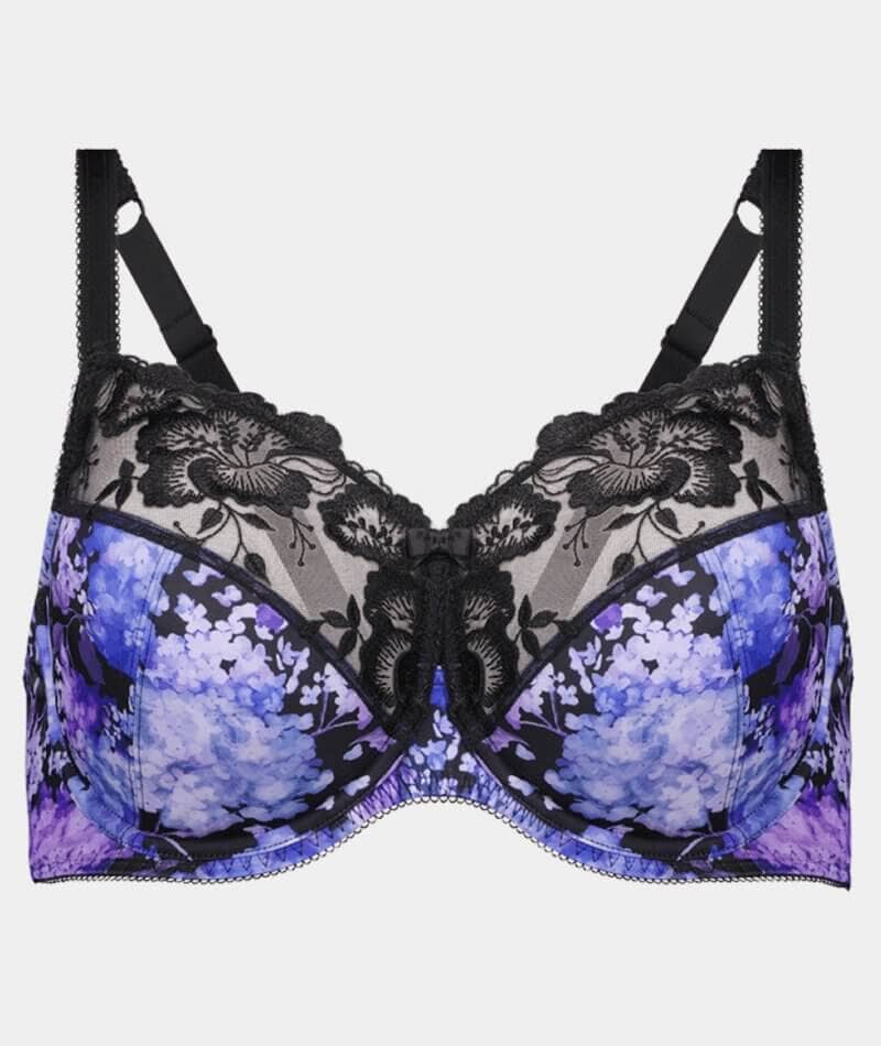 Fayreform Wild Violet Underwire Bra - Blue Hydrangea Print Bras 