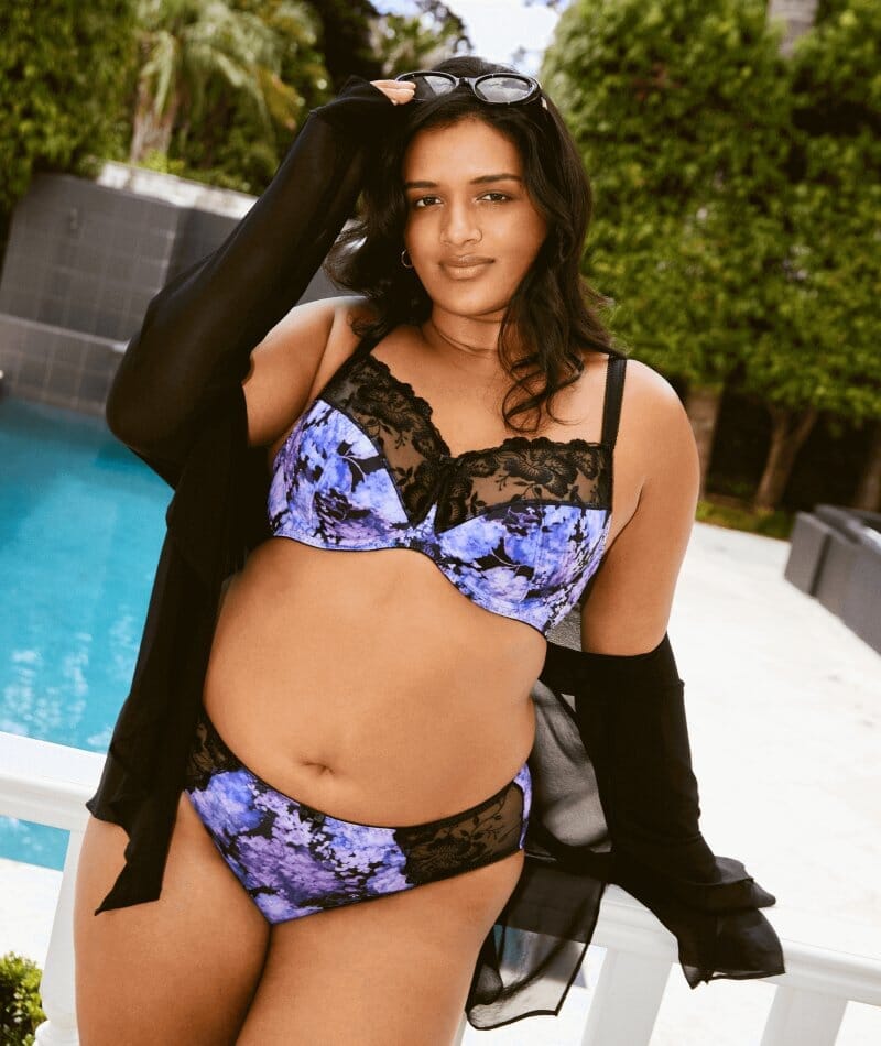 Fayreform Wild Violet Underwire Bra - Blue Hydrangea Print Bras 