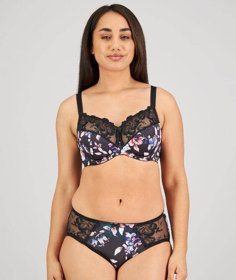 Fayreform Wild Violet Underwire Bra - Dark Folklore Print Bras 
