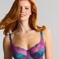Panache Clara Full Cup Underwired Bra - Teal/Magenta