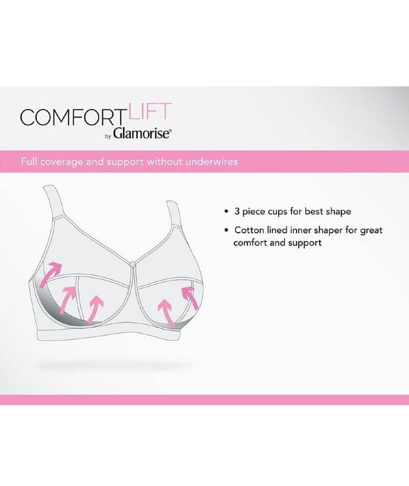 Glamorise Magiclift Front-Closure Posture Back Wire-Free Bra 2 Pack - Black/Cafe Bras 