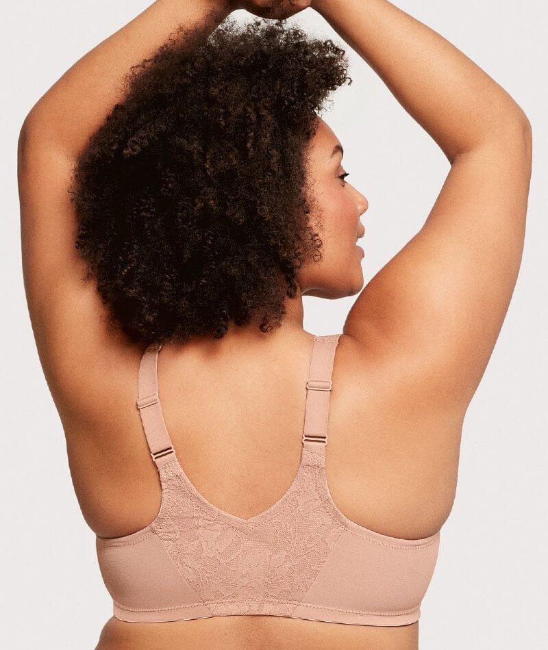 Glamorise Women's Plus Size Lacey T-Back Wonderwire Bra Underwire #9246, Black Plum, 34D : Buy Online at Best Price in KSA - Souq is now