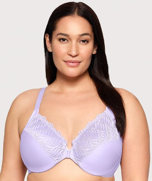 Glamorise Front-Closure T-Back WonderWire Bra Soft Lilac Curvy - Main Image