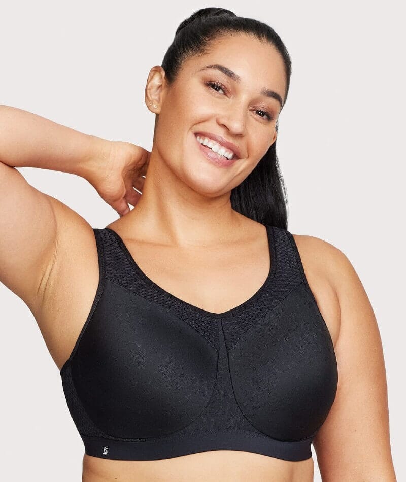Glamorise High Impact Underwire Sports Bra - Black Bras 
