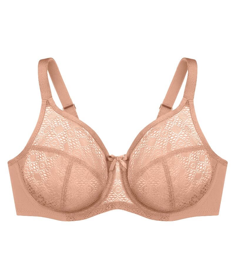 Glamorise Lace Comfort WonderWire Bra - Cappuccino Bras 