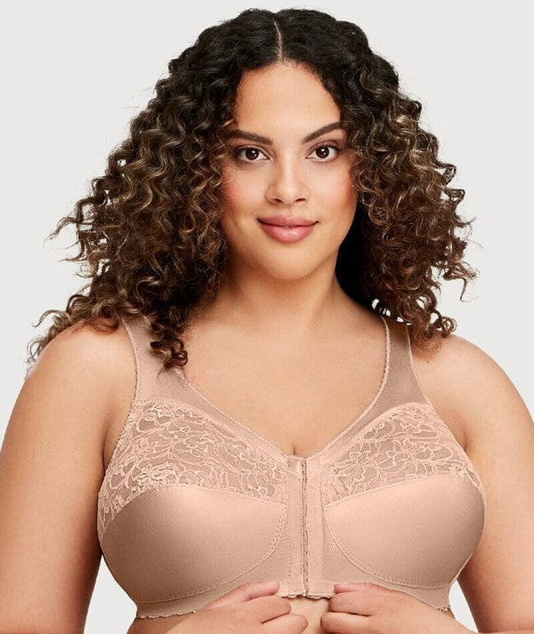 Ava & Audrey Hannah Cotton Wire-Free Front Opening Bra - Frappe - Curvy