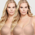 Glamorise Magiclift Front-Closure Posture Back Wire-Free Bra 2 Pack - Cafe