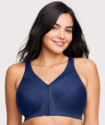 Glamorise Magiclift Front-Closure Posture Back Wire-Free Bra - Blue Swatch Image