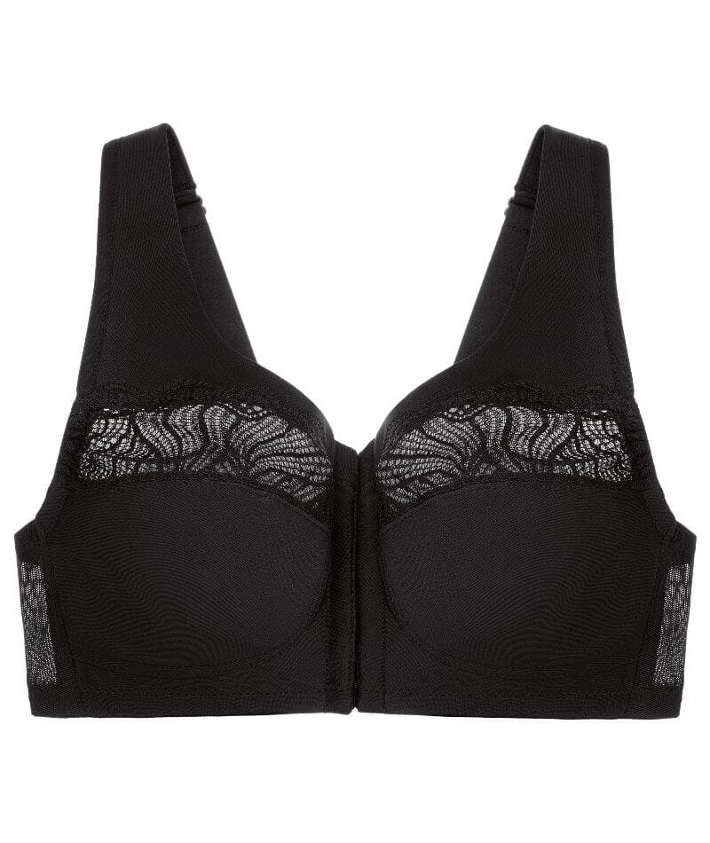 Glamorise Magiclift Natural Shape WireFree FrontClosure Bra Black