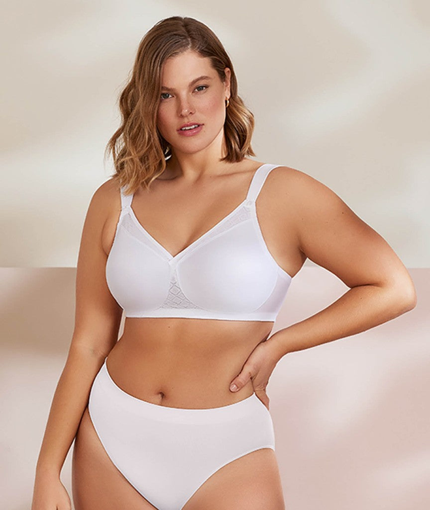 Glamorise Magiclift Seamless Support Wire-Free T-Shirt Bra - White