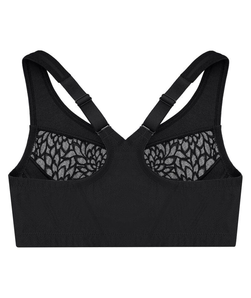 Glamorise MagicLift Wire-Free Front-Closure Racerback Bra - Black Bras 