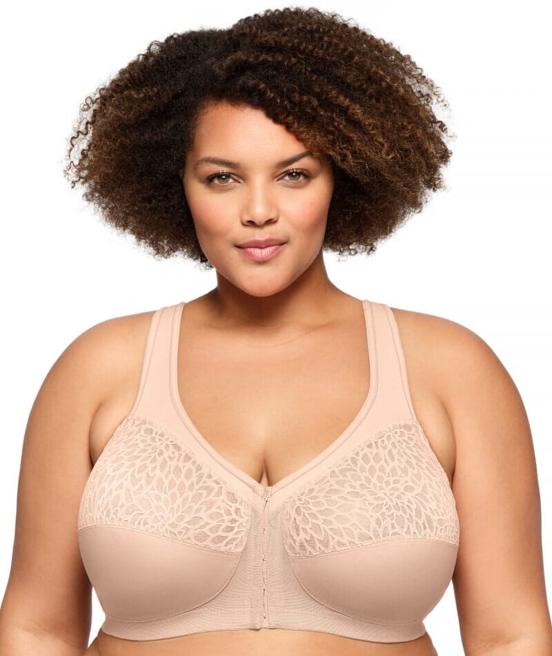 Glamorise MagicLift Wire-Free Front-Closure Racerback Bra - Cafe Bras 