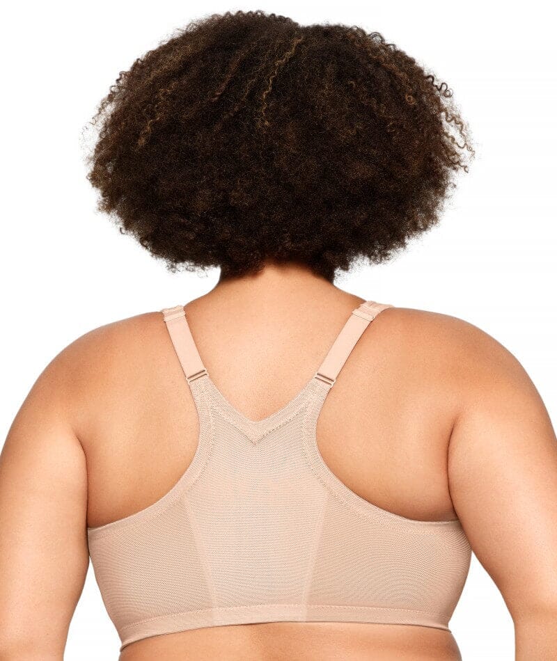 Glamorise MagicLift Wire-Free Front-Closure Racerback Bra - Cafe Bras 