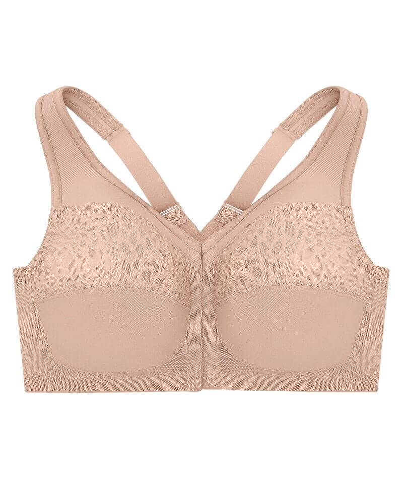 Glamorise MagicLift Wire-Free Front-Closure Racerback Bra - Cafe Bras 