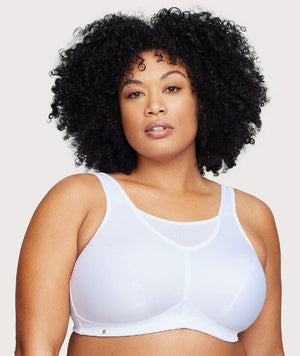 Glamorise No-Bounce Camisole Wire-Free Sports Bra - White - Curvy