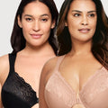 Glamorise WonderWire Front-Closure Bra 2 Pack - Black/Cappuccino