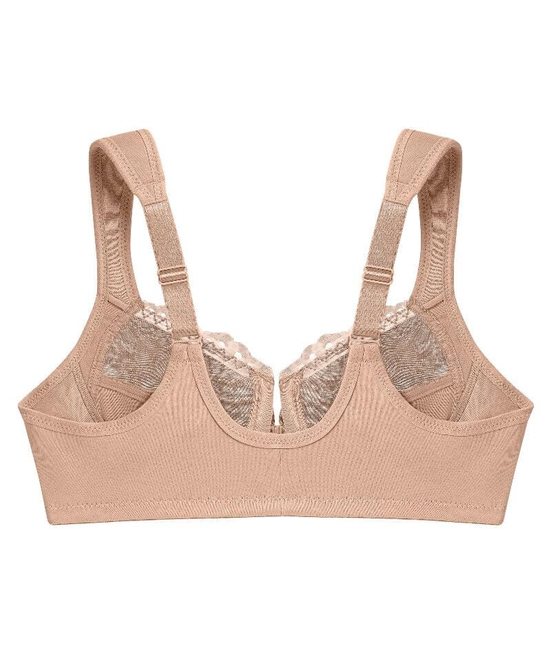 Glamorise WonderWire Front-Closure Bra - Cafe Print Bras 