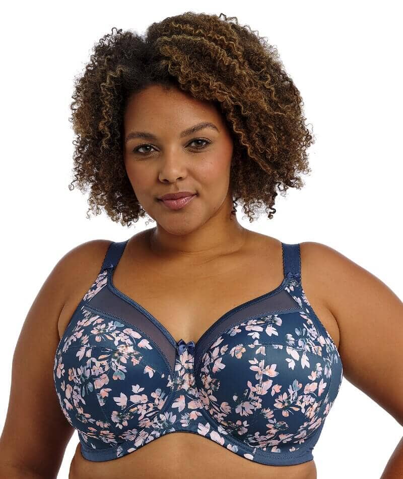 Goddess Kayla Underwired Banded Bra - Teal Blossom Bras 