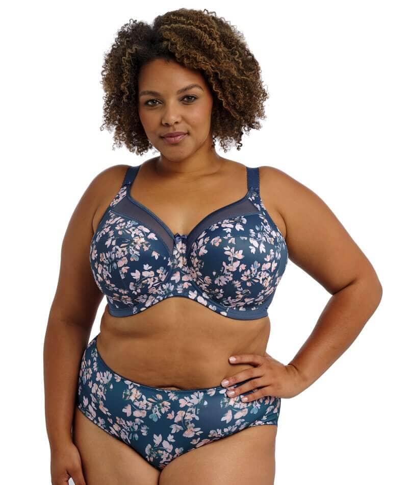 Goddess Kayla Underwired Banded Bra - Teal Blossom Bras 