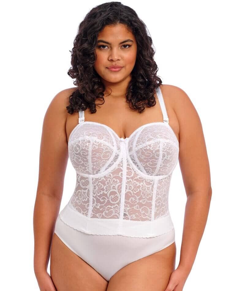 Goddess Lace Bridal Bustier White Curvy - Main Image