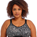 Goddess Sport Wire-Free Sports Bra - Black Snake