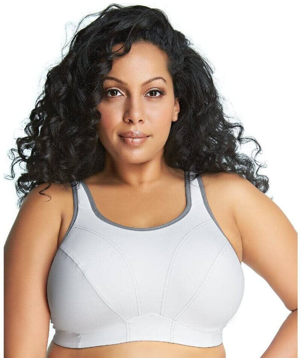 Goddess Sport Soft Cup Sports Bra White Curvy