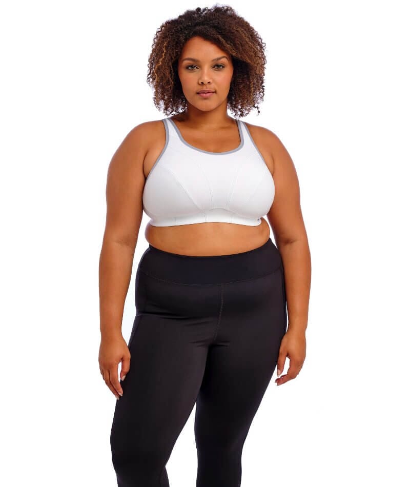 Goddess Sport Soft Cup Sports Bra - White Bras 