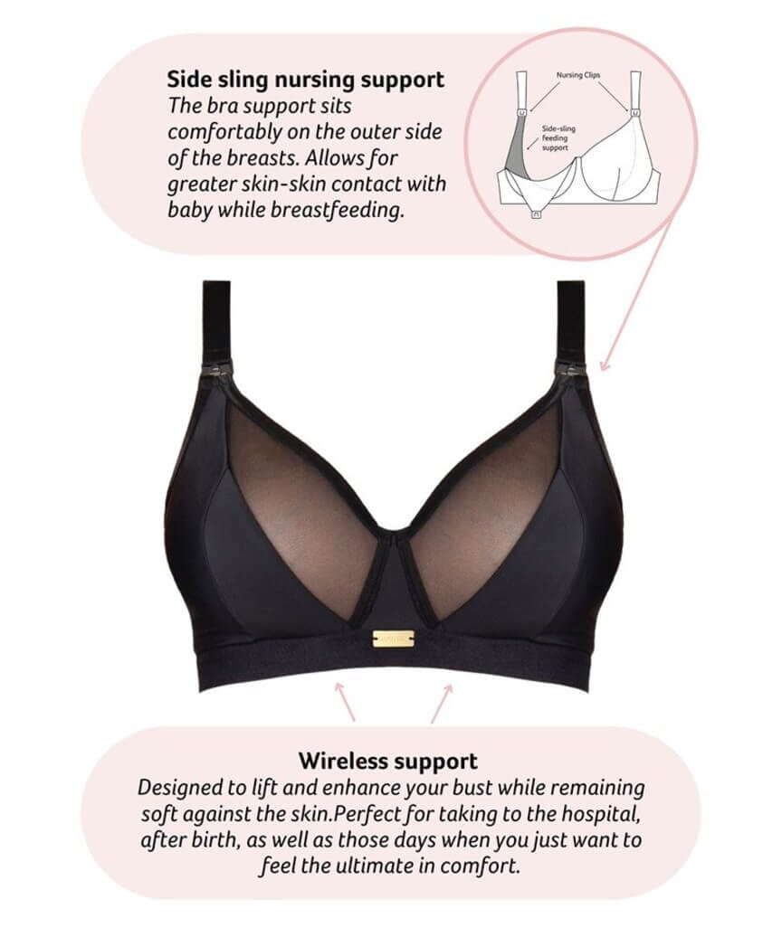 Hotmilk Flawless Full Cup Wire-Free Nursing Bra - Black Bras 