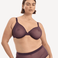 Nala Mesh Underwire Bra - Mulberry